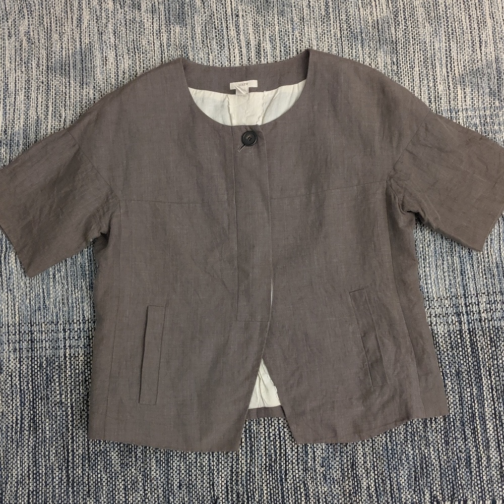 J.Crew Elbow-Length Linen Blazer Size 10